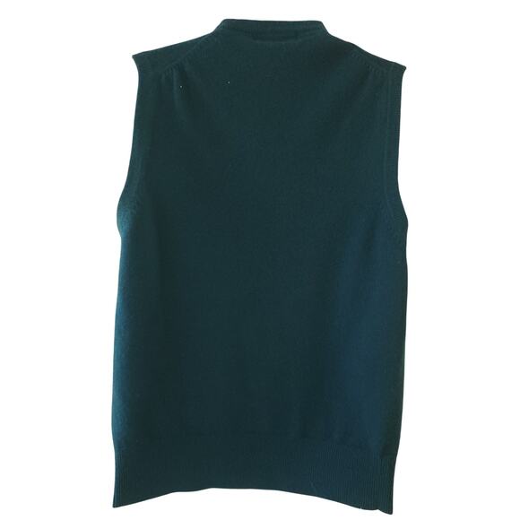 Gap 100% Lambswool Teal Geen Knit Sweater Vest Women's Large with Pocket Vintage - Picture 2 of 8